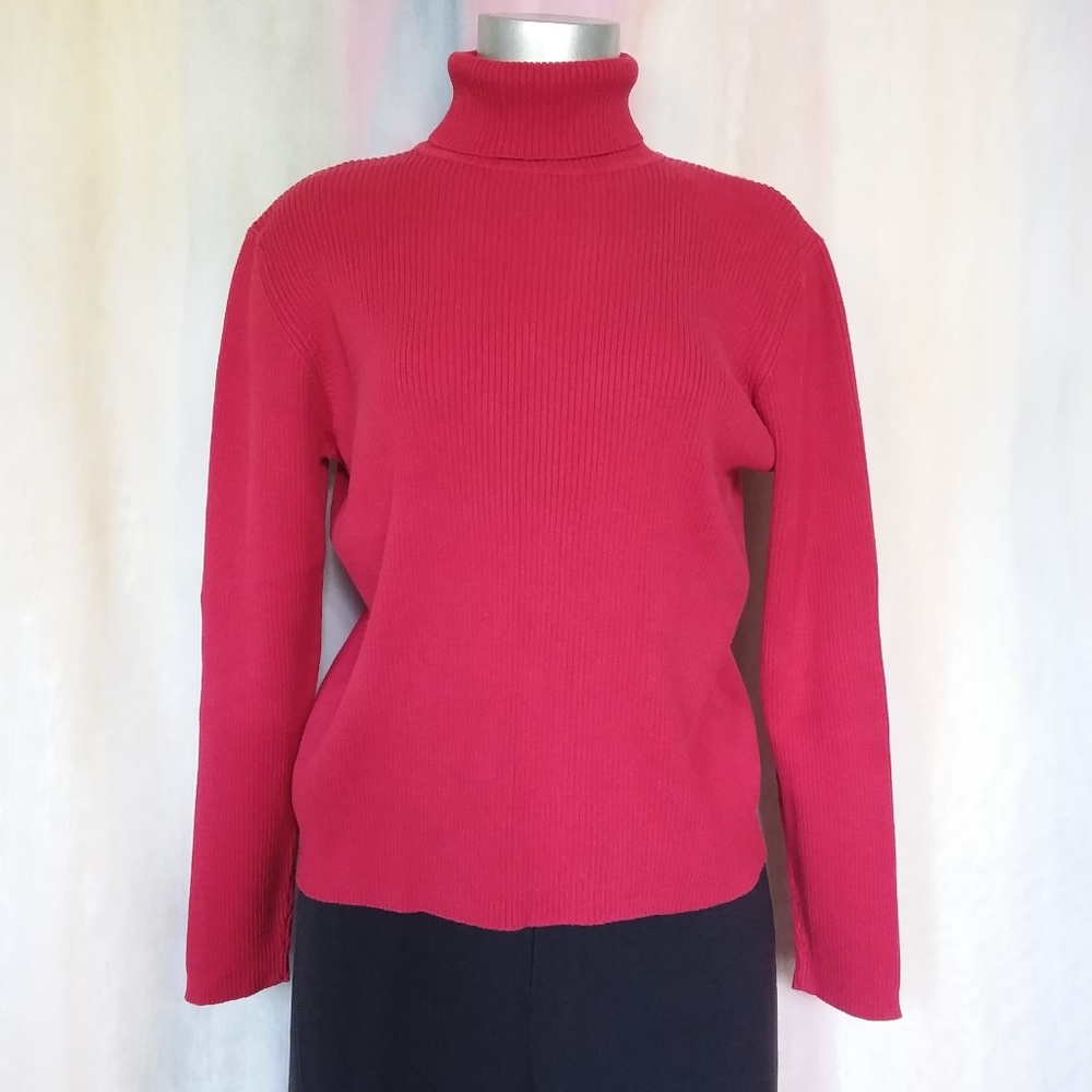 Red Turtle Neck Sweater - Picture 2 of 6